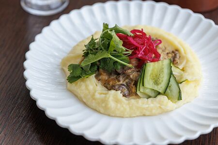 Бефстроганов с картофельным пюре