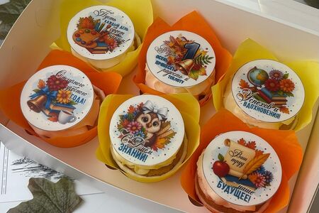  Капкейки 1 сентября с фотопечатью