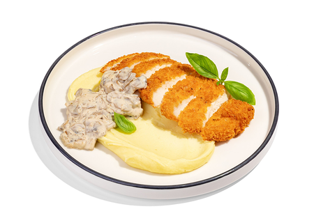 Шницель с пюре