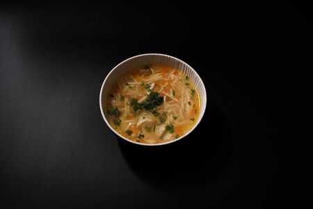 Куриный бульон с домашней лапшой
