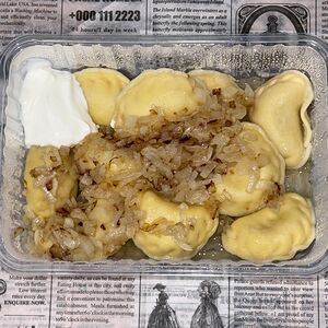 Вареники домашние с картошкой с зажаркой