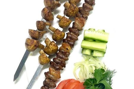 Куриные сердечки с шампиньонами