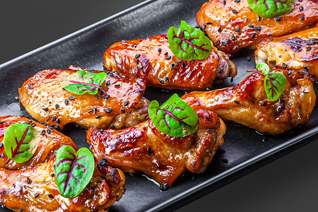 Куриные крылья в глазури