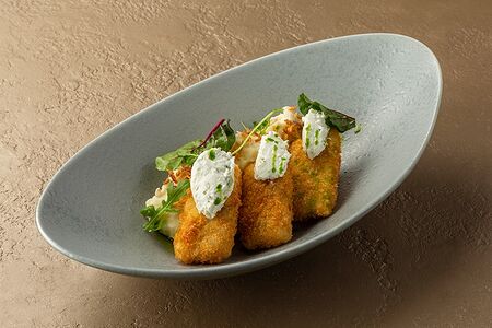 Филе трески в панировке со сливочным кремом