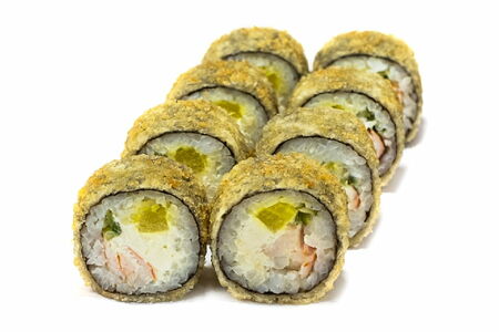 Жареный ролл с креветкой