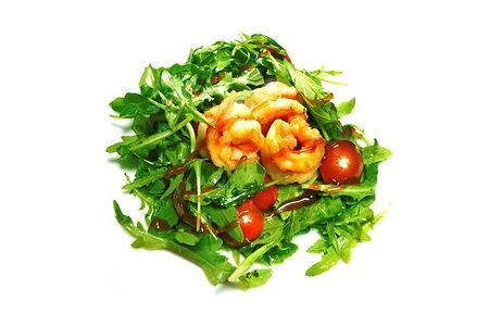 Салат с рукколой и креветками
