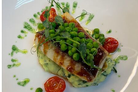 Палтус, запечённый под соусом терияки 