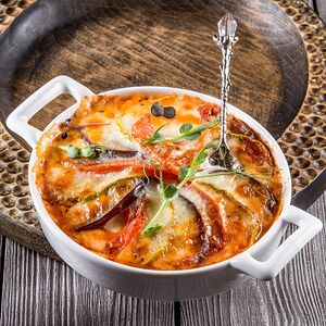 Запеченные овощи с моцареллой