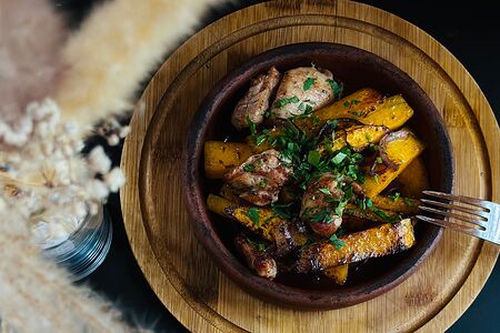 Оджахури из свиной шейки с тыквой