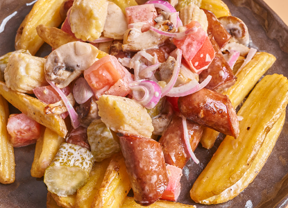 По-деревенски с охотничьими колбасками