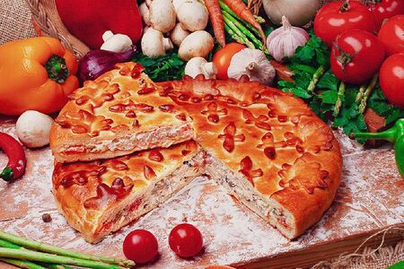 Пирог Индейка-грибы 