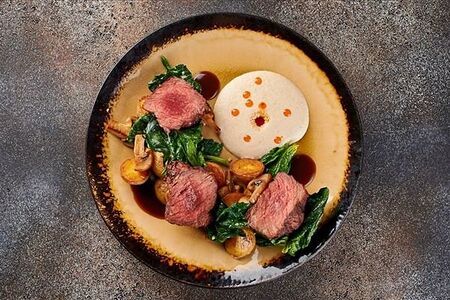 Филе говядины с жареным картофелем