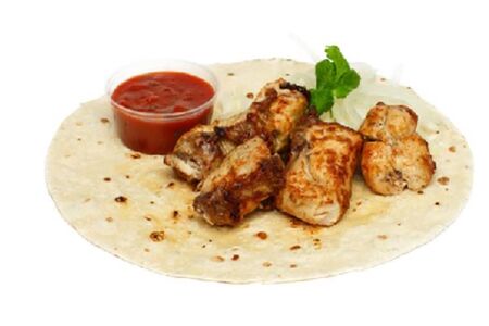 Шашлык куриный в лаваше 