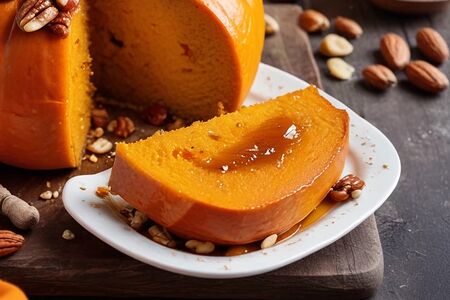 Тыква, запеченная с медом и орешками