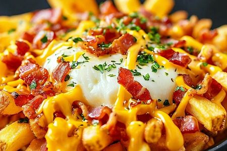 Фри с сыром и беконом
