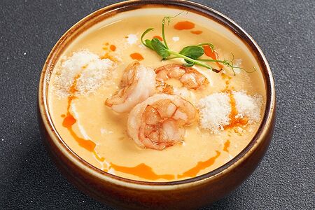 Сырный крем-суп с креветками