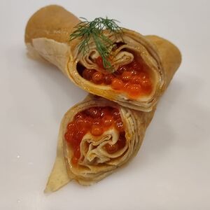 Блин с натуральной красной икрой