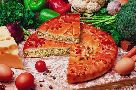 Пирог Шпинат, сыр, яйцо 