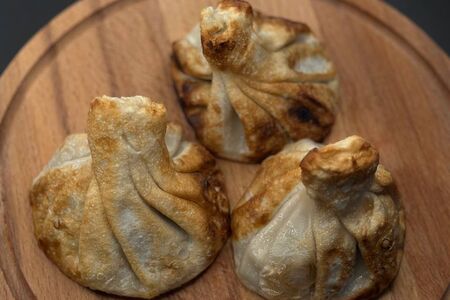 Хинкали с курицей жареные