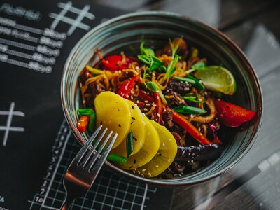 WOK с говядиной и вешенками