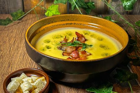 Сырный суп с беконом