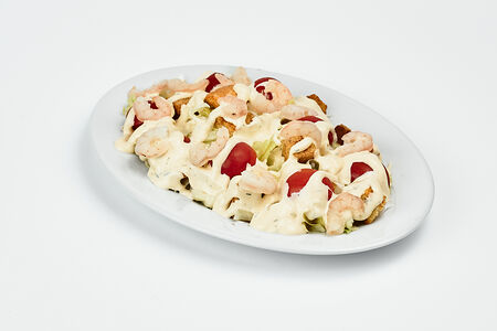 Салат Цезарь с креветками