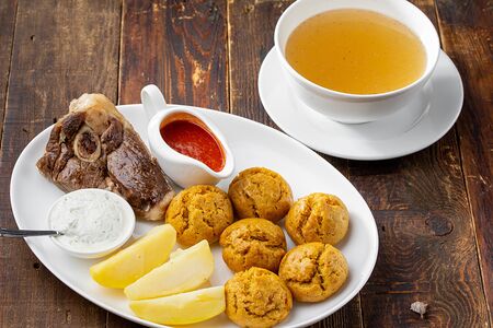 Кукурузный хинкал с бараниной