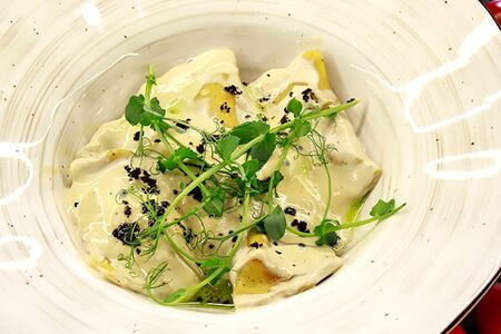 Равиоли с тигровой креветкой