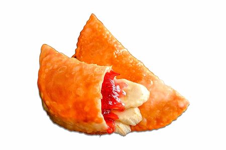 Чебурек с клубникой и бананом