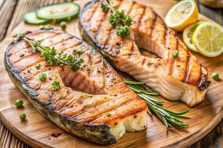 Речной лосось гриль 