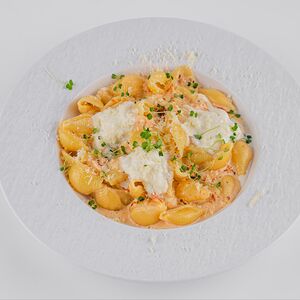 Паста с индейкой и страчателлой