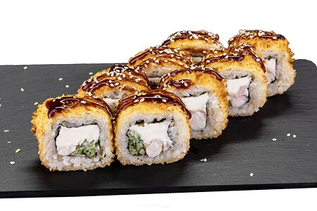 Жареный ролл с креветкой
