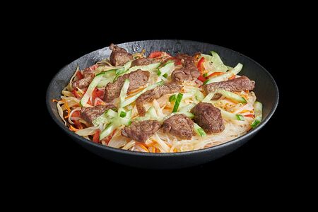 Wok фунчоза с говядиной