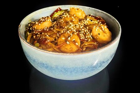 Удон с креветками