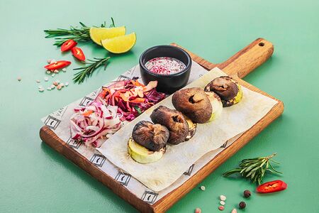 Шашлык из шампиньонов и цукини