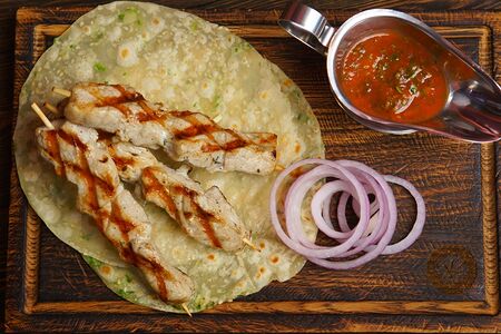 Шашлык из цыпленка с соусом барбекю