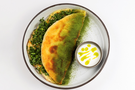 Хычин с зеленью и сыром