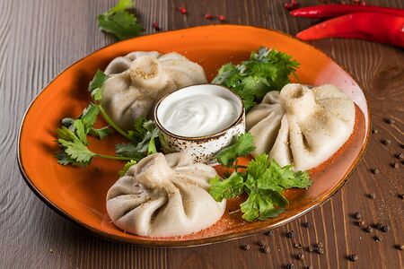 Хинкали с курицей и грибами