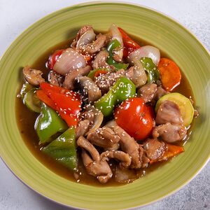 Свинина терияки с овощами