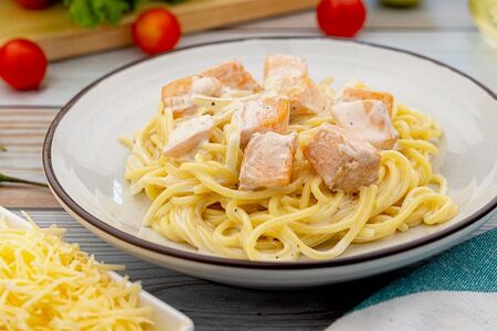 Паста с лососем