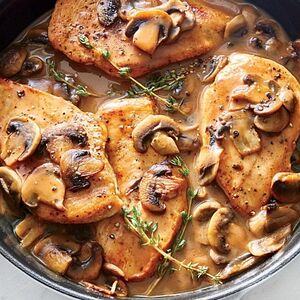 Цыпленок Марсала с картофельным кремом