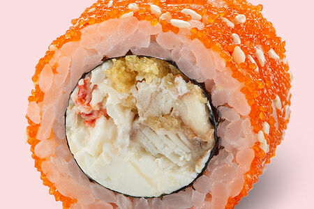 Ролл с угрём, крабом и темпурными чипсами