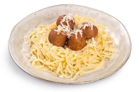 Спагетти с куриными фрикадельками