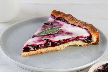 Пирог с черникой и сметаной