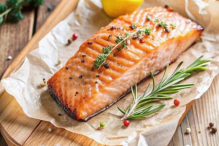 Стейк семги гриль