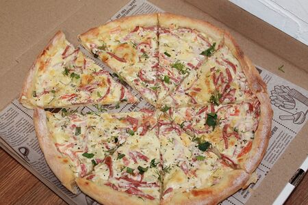 Пицца с курицей и грибами