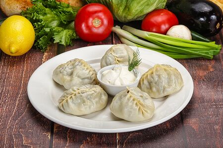 Манты Уйгурские со сметаной