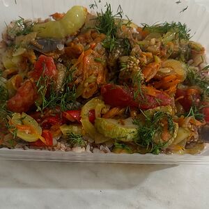 Булгур с овощной подливкой