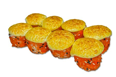 Запеченный ролл с лососем