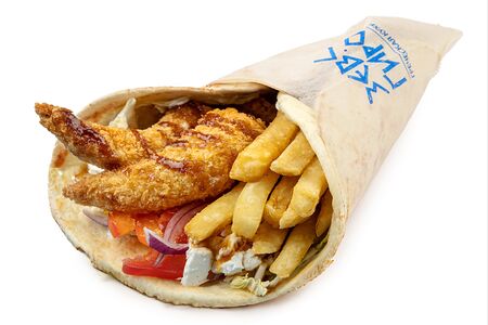 Гирос с креветкой терияки и сыром фета 